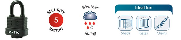 Veto Weatherproof Padlock Ratings